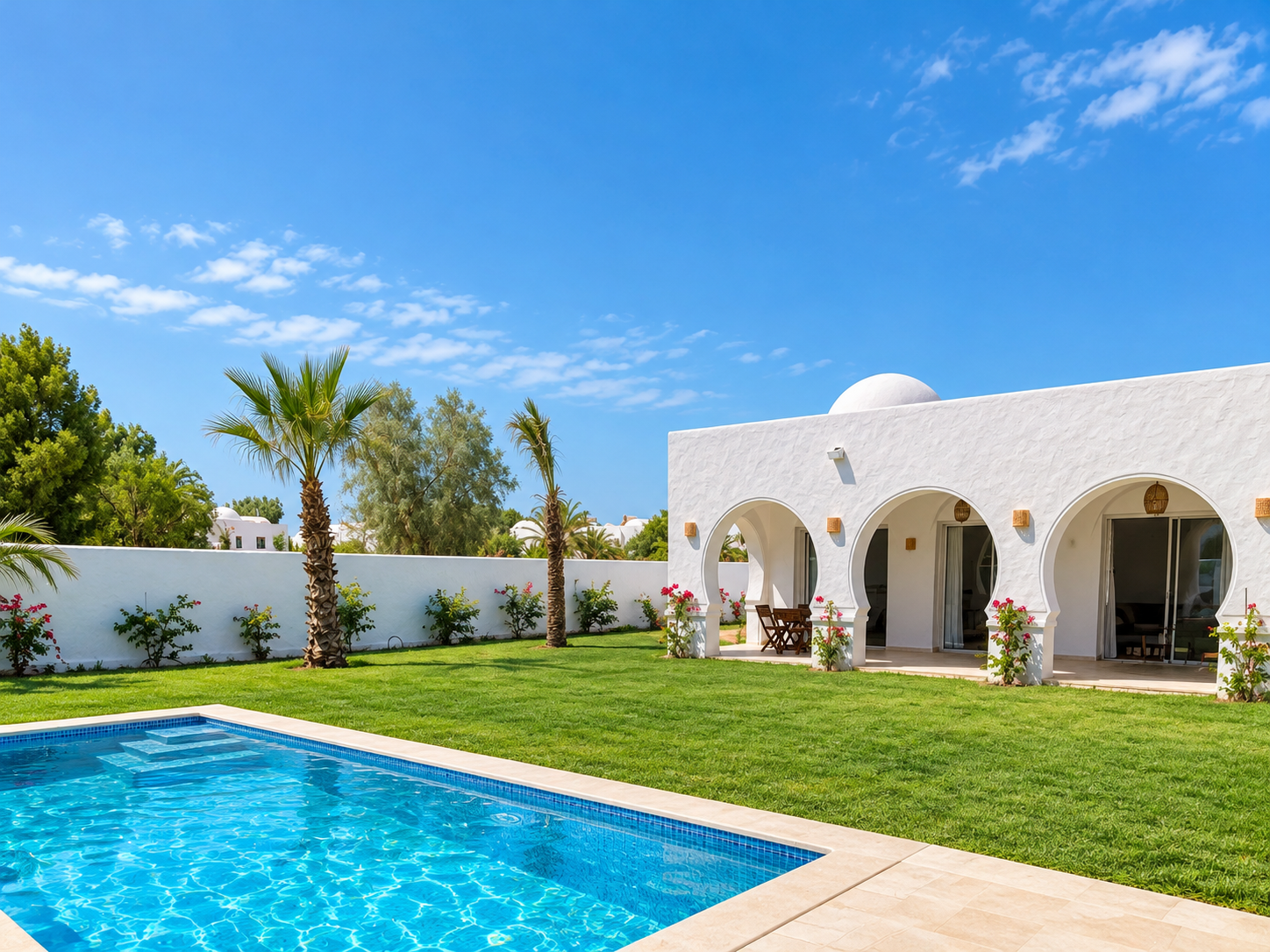 Exemple de villa avec jardin